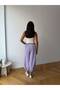 Women's Lilac Lace-Up Striped Premium Shalwar Trousers Frv0221 - 5