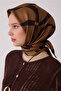 Camel Abstract Pattern 100% Twill Silk Scarf 4429-44 - 2