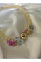 Women's Gold Detailed Cream Color Floral Necklace - 3