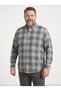 Plus Size Men's Long Sleeve Checkered Single Pocket Oversized Shirt (2XL - 3XL - 4XL) - 2