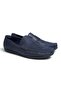 Dark Blue Coco Suede Dark Blue Color Laceless Genuine Leather Men's Shoes