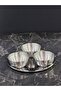 Stainless Steel Valeran Silver Tray Sauce Bowl and Snack Bowl Presentation Set - 4 Pieces - 6