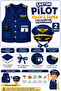 Kids Pilot Costume Vest and Hat 2 Piece Thick Paper Occupation Costume School Activity