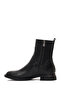 Women's Black Zippered Leather Boots Wf410012Dv - 3