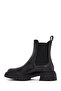 Women's Black Thick-Soled Leather Chelsea Boots Wf160004Dv - 2