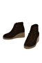 Women's Brown Lace-Up Wedge Heeled Suede Leather Boots Af170023Ds - 5