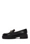 Gritti Women's Black Leather Masculine Loafer with Buckle Detail Af260000Dv - 3