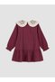 Lcw Kids Burgundy Embroidered Girls' Dress with Gencc Quality - 4
