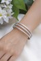 3 Row Silvery Silver Color Steel Bracelet - 3