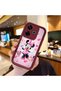 Xiaomi Redmi 13X Compatible Case Camera Protector Minnie Pattern Burgundy Lover Couple Silicone Phone Case