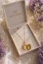 Secret Bloom Purple Covered Medallion Steel Necklace (Gold Color) - 3