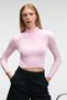 Calida Women's Stand Collar Ribbed Look Slim Fit Knitwear Pink Sweater