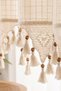 Rose Garden Cross-Stitch Embroidered Lace Tassel Cotton Decorative Curtain - 5