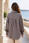 Women's Thick Striped Oversize Shirt - 5