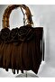 Cordoba |   Women's Suede Tassel Bag Floral Bamboo Handle Handbag - 3