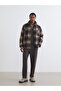 Peak New Season Plaid Patterned Wool Blend Men's Shirt Jacket - 2