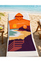 Printed Towel Poncho, Unisex, 80X100 Oversized Beach, Pool and After-Bath Towel - Orange Sunset Coast Patterned-Defoludur - 5