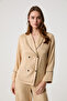 Jacquard Double-Breasted Lapel Pajama Set - 2