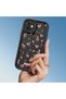 حافظة خلفية سوداء متوافقة مع هاتف iPhone 11 Pro Max، مصنوعة من السيليكون بنمط زهرة وردية - 4