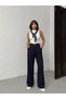 Women's High Waist Wide Leg Palazzo Pants – Belted Pleated Loose Comfortable Cut Fabric Trousers