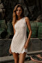Imported Brode Fabric Laced Lined Dress