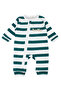Baby Boy White Green Striped Jumpsuit 0-3 Months - 2