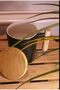 White Ceramic Mug with Beautiful Design, Handle, and Wooden Lid - 4
