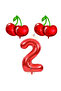 Best Cherry and Red Number Themed Foil Balloon Set Age-2