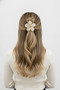 Large Size Flower Figured Yellow Framed Transparent White Hair Clip - 2