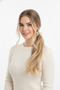 Yellow-Toned Beads and Cream Ribbon Detail Flexible Hair Elastic Band - 4