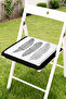 Black and White Feather Patterned Fringed Zippered Chair Cushion - Modern Linear Patterned Tufted Cushion - 2