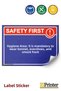 Safety First! Hygiene Area It’S Obligatory to Wear Bonnet Isg Warning Sign Sticker 25X35 cm