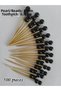 500 Pieces of Decorative Black Double Pearl Beaded Cake Picks 6.5 cm - Pearl 8 mm - 4
