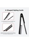 V-Shaped Hair Straightener Comb – Anti-Static Hair Styling Comb, Easy Grip Design, Anti-Frizz, Portable Professional Hair Care Comb, 24.5 cm - 5