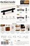 Matte Black Decorative Furniture Handle 96-128 mm Cabinet Drawer Handle Hard Plastic Polymer Screw Included 20Pcs