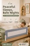 150 cm Folding Bed Barrier Gray - Baby Child Safety Barrier, Anti-Fall Protective Barrier - 5