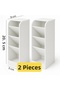 2 Pieces White 4-Compartment Desk Organizer Pen Holder Jewelry Makeup Office Organizer - 2