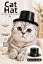 Cat Hat Black Top Hat Cat Accessory with Ear Holes Cute Photo Shoot Hat Pet