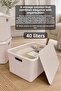 3-Piece Decorative Storage Box - Bathroom Kitchen Organizer with Lid, In-Cabinet Organizer 40Lt Pink - 4