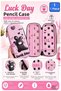 Pink Embossed Compartmented Pencil Holder 1 Piece P-5922 Girl's School Pencil Case 3D Cute Cartoon