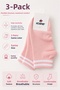 Icone Unisex White Bootie Socks, Bootie Sports Socks, Sports Socks, Socks, White Socks, Bootie Socks, 3-Piece Bootie Socks - 2