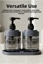 Set of 2 Glass Liquid Soap Dispensers |   Hand and Dish Soap |   Bathroom Organizer with Stand |   425 ml X 2 - 5