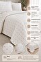 Star Patterned Quilted 3 Piece Single 180X250 cm Bedspread 60X80 2 Pillowcases - 2