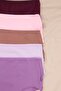 Pink-Multicolor 5'Li Package Cotton Blended High Waist Hipster Knitted Panties Thmss25Ku00030 - 5