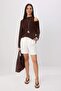 Wardrobe Essentials Ekru Kayık Yaka Oversize 2'li Atlet-Bluz Triko İnce Bluz TWOSS26BZ00283