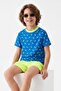 Navy Blue Printed Boys' Swim Shorts Top and Bottom Set Tkdss26Ds00001 - 3