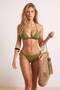 Green Triangle Covered Normal Waist Regular Bikini Set with Accessories Tbess26Bt00054 - 2