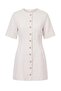 Ekru A-Kesim/Çan Form Kısa / Mini Dokuma Elbise TWOAW27EL00122 - 7