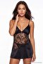 Black Thin Straps Satin Lace Detailed Babydoll/ Fancy Nightgown Thmaw27Ll00001