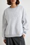 Kar Melanj Kalın Oversize/Geniş Kalıp Slogan Kabartma Nakışlı Örme Sweatshirt TWOAW27SW00028 - 3
